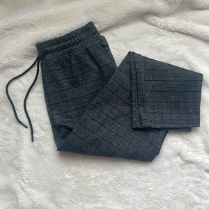 Semi formal black plaid joggers